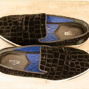Fendi Black Velvet Slip-on Sneakers Size 42 (EU 9/US 10)